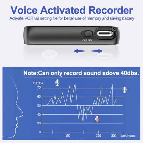Enregistreur vocal intelligent HD C18 avec câble OTG, capacité : 16 Go SH3001858-08